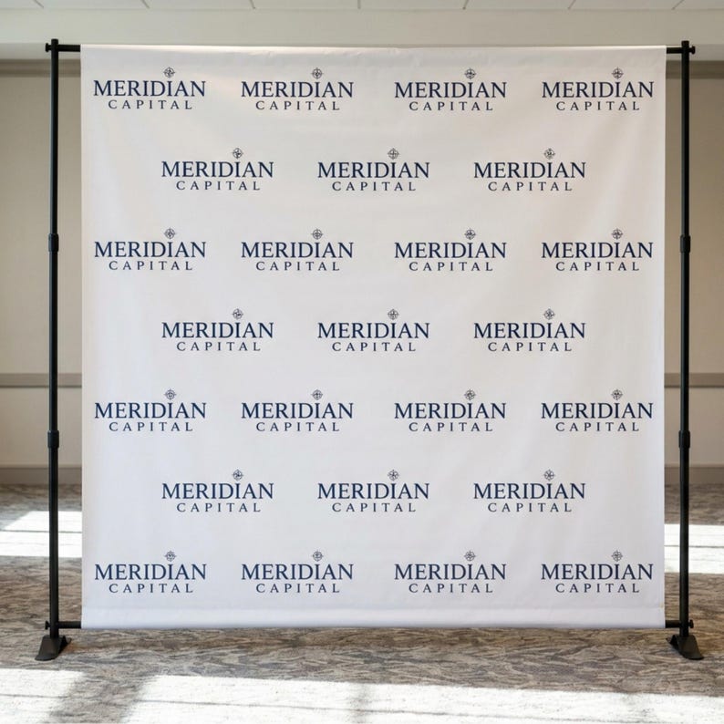 Custom Logo Backdrop Banner, Step and Repeat Business Event Backdrop, Logo Step Repeat Banner, Custom Event Backdrop, Corporate Event Banner image 5