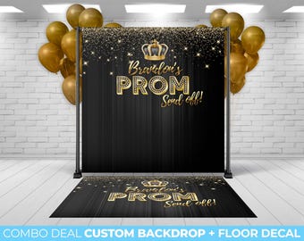 BACKDROP + FLOOR DECAL, Prom custom backdrop and matching floor decal, Prom Night Decor Backdrop Prom floor decal Banner Class of 2023