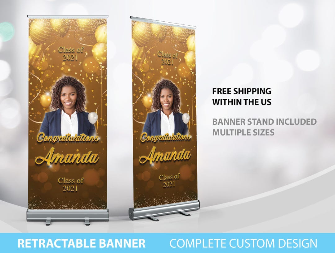 Graduation Retractable Banner, Class of 2021 Banner, Graduation Banner ...