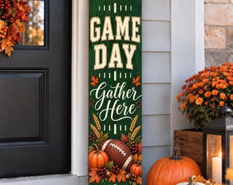 Fall Porch Sign, Game Day Football, Outdoor Autumn Welcome Sign, Porch Leaner, Pumpkin Fall Decor, Thanksgiving Front Door Custom Sign