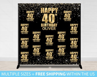 Backdrop, Step and Repeat, 30th 40th 50th birthday backdrop banner, Custom Birthday Banner, Event Backdrop, 18 20 70 birthday party backdrop