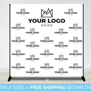 Custom Logo Backdrop Banner, Step and Repeat Business Event Backdrop, Logo Step Repeat Banner, Custom Event Backdrop, Corporate Event Banner