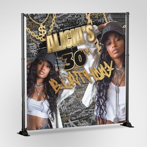 80&#39;s 90&#39;s Custom Backdrop, Graffiti Party Backdrop Banner, 90s Custom Retro Hip Hop Banner, Decor Graffiti Background 80s Birthday