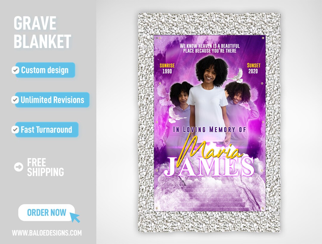 Custom Grave Blanket, Custom Memorial Grave Blanket, in Loving Memory