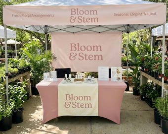 Custom Tent Banners, Vendor Canopy Tent Banners & Table Runner Set, Trade Fair Display, Vendor Pop Up Shop Display, Event Tent Vinyl Outside