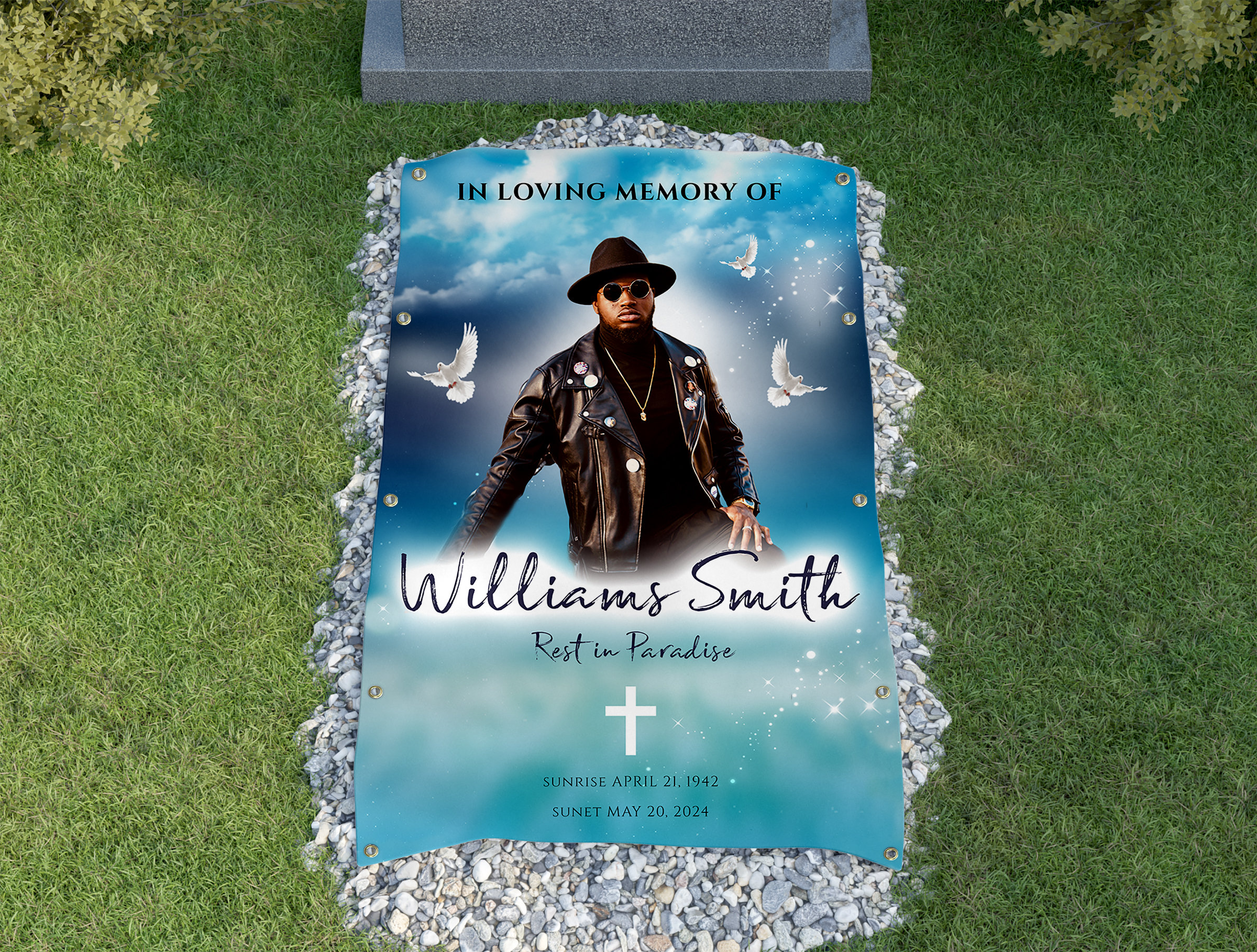 Custom Grave Blanket, Custom Memorial Grave Blanket