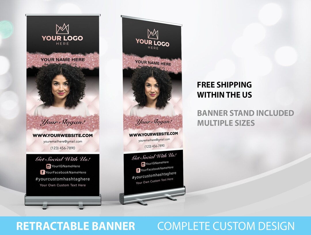 Retractable Banner, Custom Business Logo Banner Stand, Pop up Shop ...