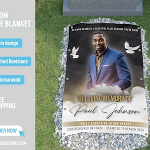 Custom Grave Blanket, Custom Memorial Grave Blanket, In Loving Memory Sign, Grave Funeral Blanket, Memorial Keepsakes, Memorial Home Going