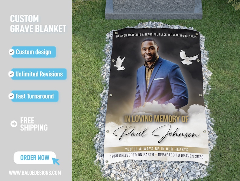 Custom Grave Blanket Custom Memorial Grave Blanket in Loving Etsy