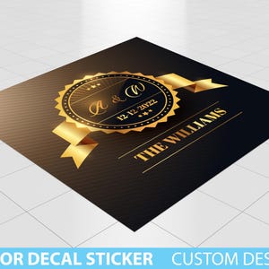 Custom Floor Decal sticker, Removable Sticker, Vinyl Floor Banner, Wedding Monogram Banner Sticker Decal Removable Wedding Dance floor decal