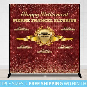Retirement Backdrop Banner, Retirement Party Step and Repeat Backdrop Photo Background, Photo Booth Backdrop, Retirement Decor, Backdrops