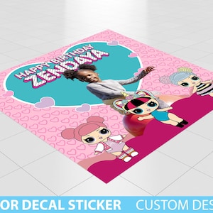 Kids Custom Floor Decal sticker, Removable Sticker, Vinyl Floor Banner, Adhesive Floor Banner Sticker Decal Removable, Birthday kids theme