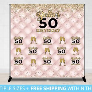 Step and repeat backdrop, Birthday Banner, 50th Birthday Backdrop, Birthday Step and Repeat, 30th 40th 50th, Photo Background Photo Booth
