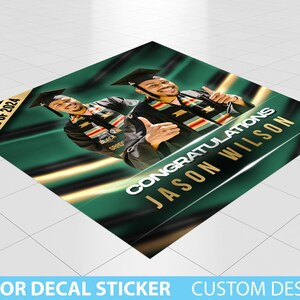 Custom Floor Decal sticker, Removable Sticker, Vinyl Floor Banner, Adhesive Floor Banner Graduation Decor Sticker, Graduation Grad Party
