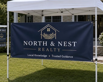 Custom Banner, Advertising Banner, Tent Banner, Business Sign, Outdoor Banners Marketing, Logo Business Sign, Vinyl Storefront Signage Print