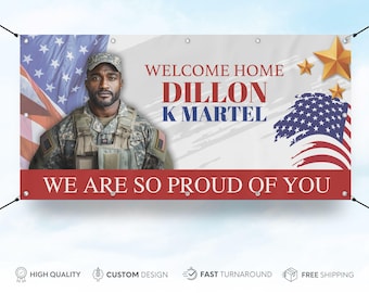 Welcome home military banner, Custom Military Banner, Deployment homecoming sign, Military sign, Soldier Homecoming Military banner