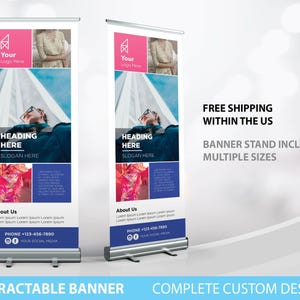 Retractable Banner, Custom Roll Up Banner Stand, Logo Banner Sign Business Entrepreneur Marketing Print, Printed Banner, Pop Up Shop banner