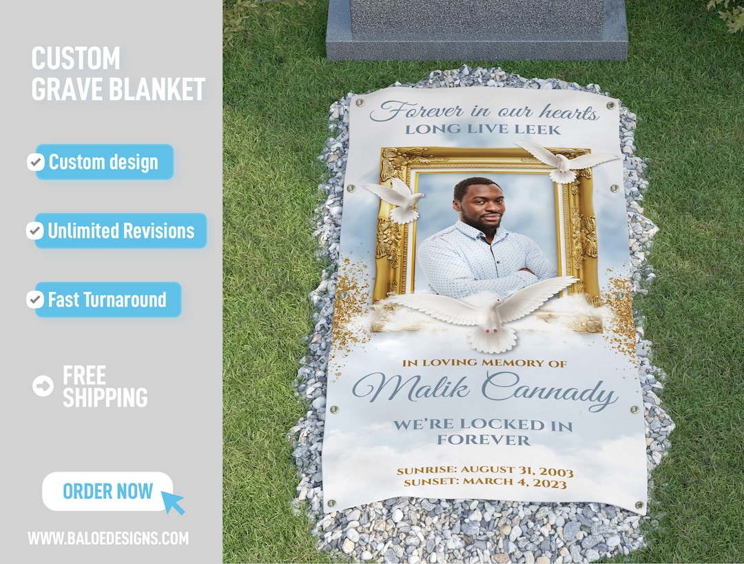 Custom Grave Blanket, Custom Memorial Grave Blanket, in Loving Memory