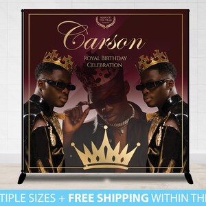 King Men&#39;s Birthday Backdrop, Birthday Party Decor Banner, 60th, Men&#39;s Crown Backdrop, Men&#39;s Birthday Celebration, 30th Birthday, 40th, 50th