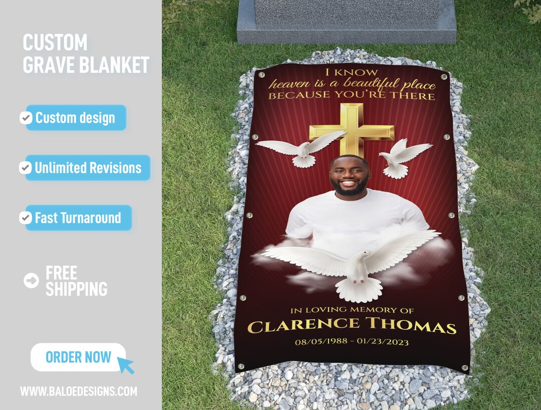 Custom Grave Blanket, Custom Memorial Grave Blanket, in Loving Memory