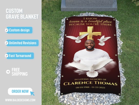 Funeral blanket with picture sale
