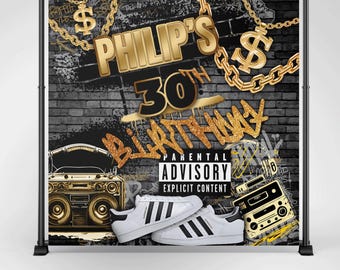 80's 90's Custom Backdrop, Graffiti Party Backdrop Banner, 90s Custom Retro Hip Hop Banner, Decor Graffiti Background 80s Birthday