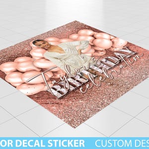 Custom Floor Decal sticker, Removable Sticker, Vinyl Floor Banner, Adhesive Floor Banner Sticker Decal Removable, Birthday Dance floor decal