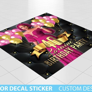 Custom Floor Decal sticker, Removable Sticker, Vinyl Floor Banner, Adhesive Floor Banner Sticker Decal Removable, Birthday Dance floor decal