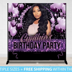 Custom Photo Birthday Backdrop, Party Sparkle Birthday Party Backdrop, Step Repeat Birthday Party, Prom Backdrop, Sweet 16 Backdrop Custom