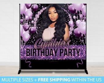 Custom Photo Birthday Backdrop, Party Sparkle Birthday Party Backdrop, Step Repeat Birthday Party, Prom Backdrop, Sweet 16 Backdrop Custom