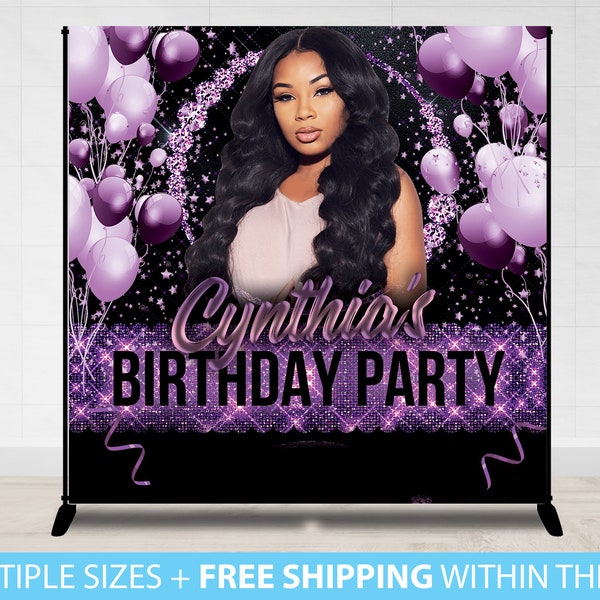 Custom Photo Birthday Backdrop, Party Sparkle Birthday Party Backdrop, Step Repeat Birthday Party, Prom Backdrop, Sweet 16 Backdrop Custom