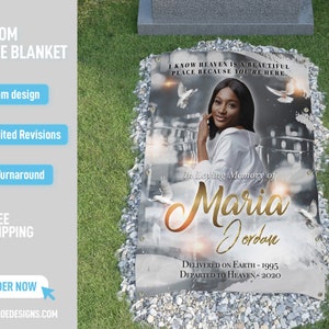 Custom Grave Blanket, Custom Memorial Grave Blanket, In Loving Memory Sign, Grave Funeral Blanket, Memorial Keepsakes, Memorial Home Going