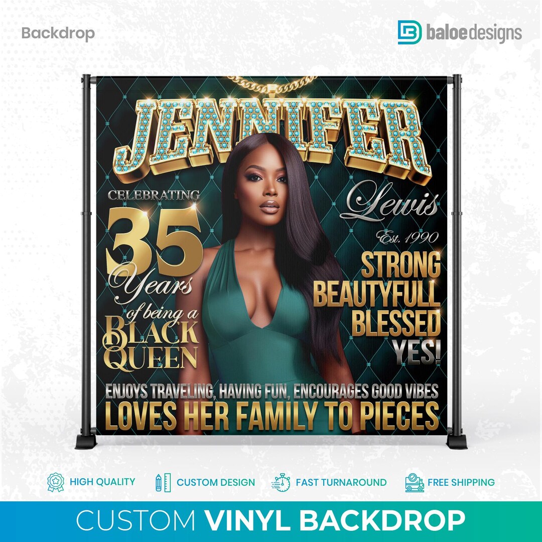 Customized Magazine Backdrop Custom Photo Birthday Backdrop, Party Birthday Backdrop, Step Repeat ...