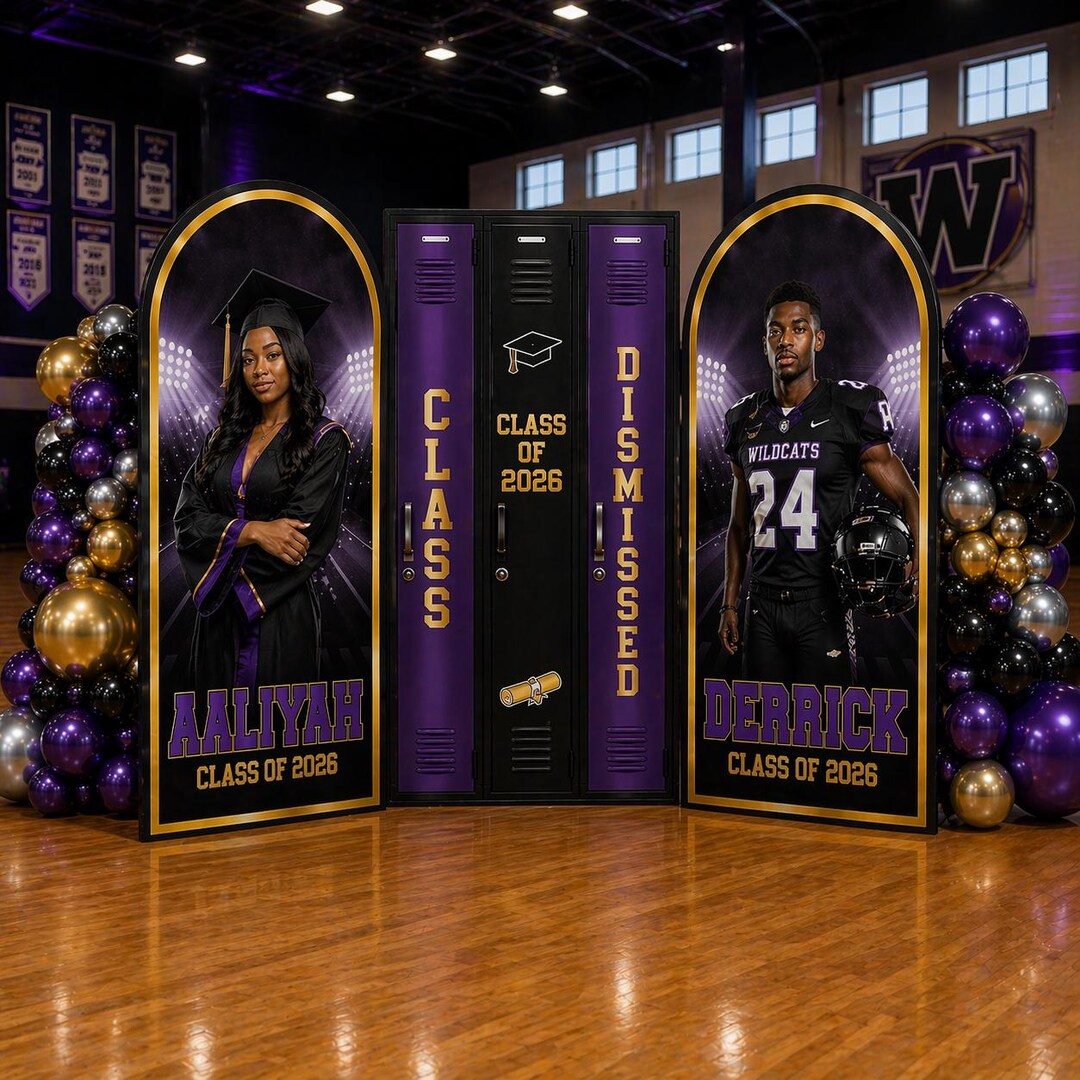Graduation Display, Backdrop Set, Arched Backdrop, Grad Photo Board ...