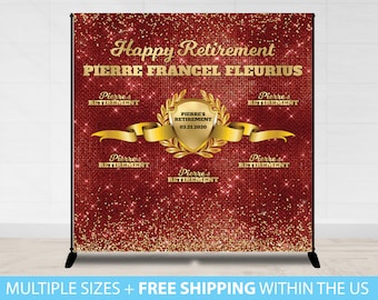 Retirement Backdrop Banner, Retirement Party Step and Repeat Backdrop Photo Background, Photo Booth Backdrop, Retirement Decor, Backdrops