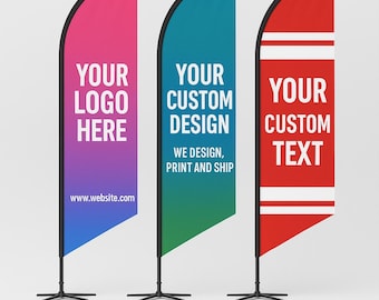Custom Feather Flags, Feather Angled Flag, Flag Advertising, Indoor Outdoor Banners Flags, Personalized Advertising for Your Business