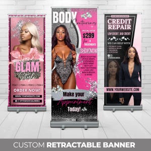 Custom Retractable Banner, Custom Roll Up, Roll Up Banner, Roll Up Banner Stand, Event banner, Business Sign, Promotional Marketing Material