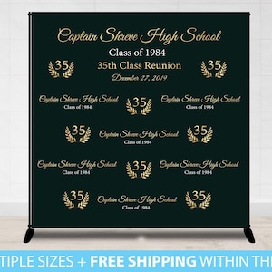 Class Reunion Backdrop Banner, Reunion Step and Repeat, High School Class Reunion, Photo Booth Backdrop, Graduate Prom Backdrop Banner Gold
