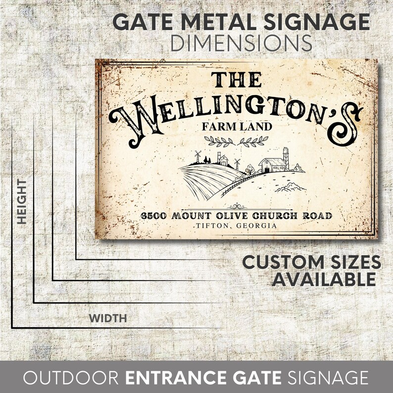 Custom Outdoor Entrance Sign, Gate Entrance Address Sign, House Plaque ...