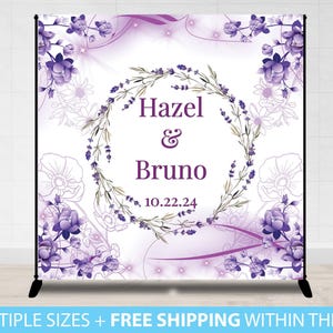 Wedding Backdrop, Wedding Banner Decor, Floral Backdrop, Wedding Bridal Photo Booth Background, Reception Decor Banner Printed Sign