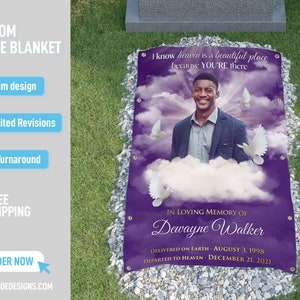 Custom Grave Blanket, Custom Memorial Grave Blanket, In Loving Memory Sign, Grave Funeral Blanket, Memorial Keepsakes, Memorial Home Going