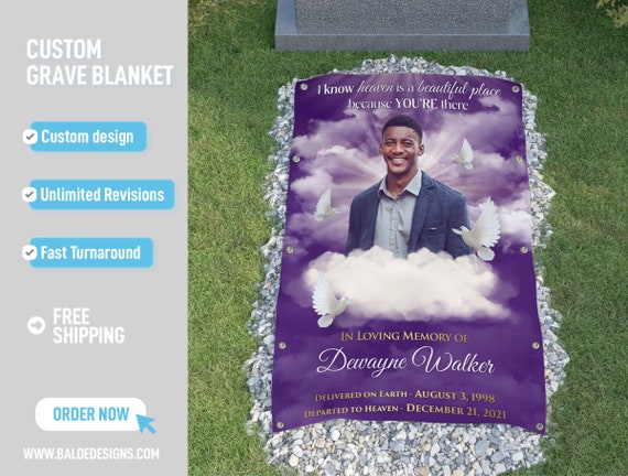 Custom Grave Blanket Custom Memorial Grave Blanket in Loving Memory Sign Grave Funeral Blanket Memorial Keepsakes Memorial Home Going Etsy Canada