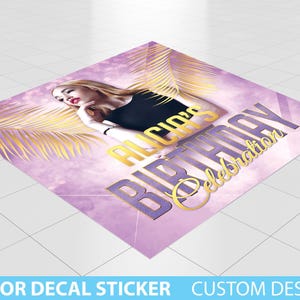 Custom Floor Decal sticker, Removable Sticker, Vinyl Floor Banner, Adhesive Floor Banner Sticker Decal Removable, Birthday Dance floor decal