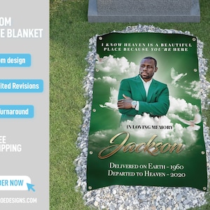 Custom Grave Blanket, Custom Memorial Grave Blanket, In Loving Memory Sign, Grave Funeral Blanket, Memorial Keepsakes, Memorial Home Going
