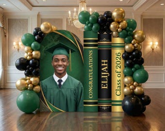 Graduation Backdrop Set, Arched Backdrop, Grad Photo Board, Books Backdrop, Party Decor, Graduation Board, Coroplast Sign, Class of 2026