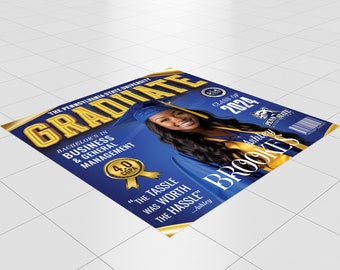 Graduation Floor Decal, Magazine Class of 2024 Sign, Graduation Graduates Prom Floor Banner Party Decor, Decoration Sticker Vinyl Adhesive