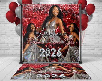 Backdrop + Floor decal, Prom Send Off, Prom Night Party Decor, Graduation Banner Floor Decal Party, Graduate class of 2024 Congrats grads