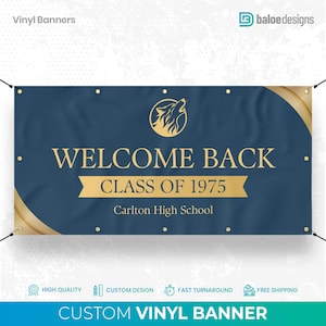 Custom Class Reunion Banner, Welcome Back Sign, Class of Banner, Personalized High School Reunion Party Decor, Backdrop School Reunion