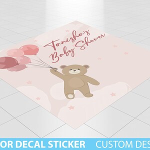 Custom Floor Decal sticker, Removable Sticker, Vinyl Floor Banner, Baby Shower Floor Decal Baby Shower Bear, Bearly Wait, Decal baby shower