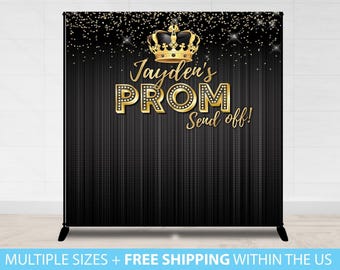 Prom Backdrop Banner, Senior Prom Step and Repeat, Prom Party Backdrop, Prom graduation Backdrop, Graduation prom Backdrop Banner send off